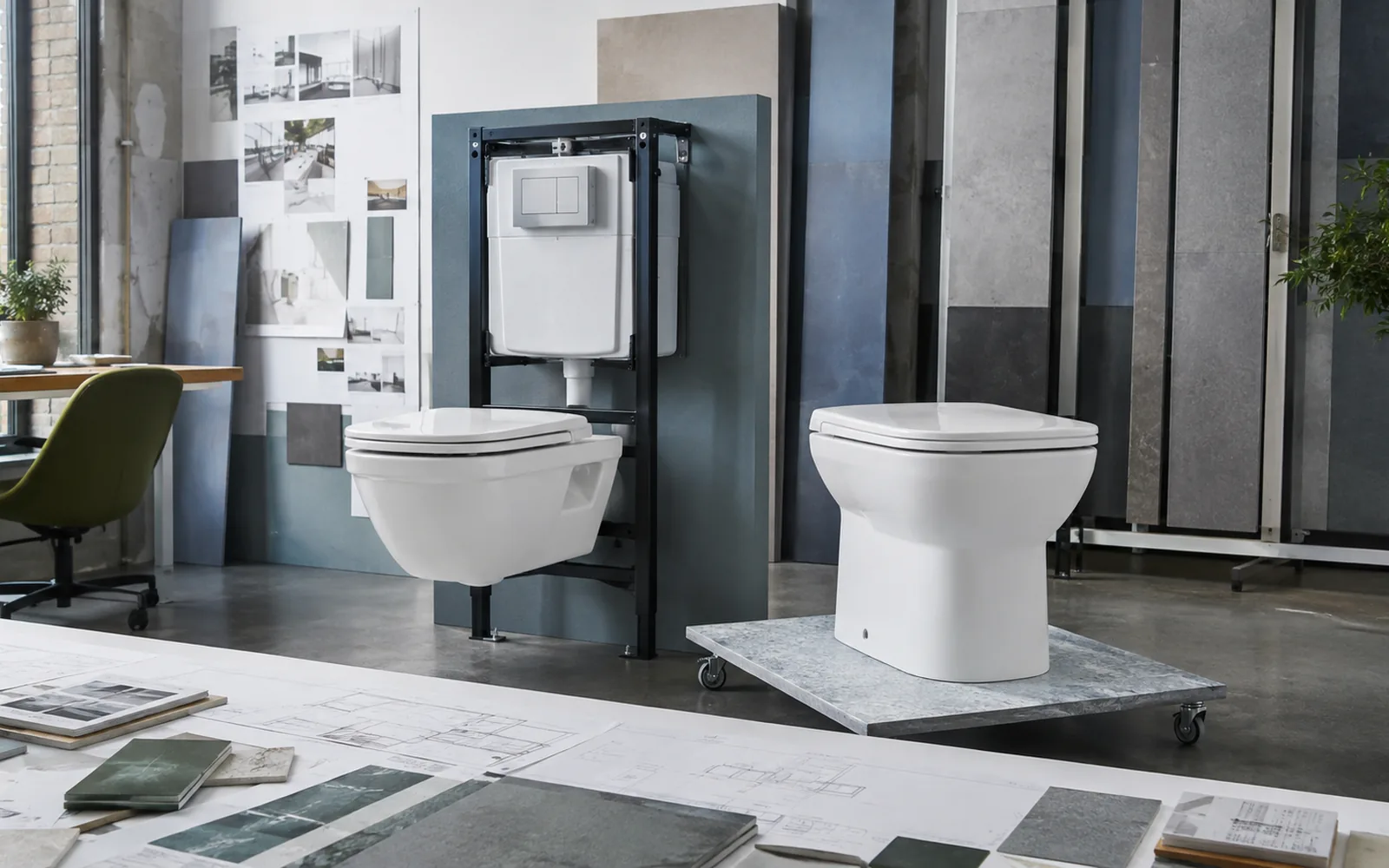 commercial project comparison of wall hung and floor mounted toilets